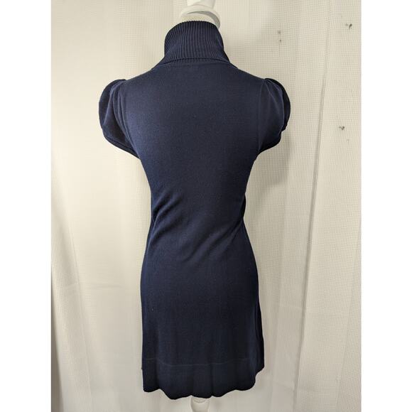 DEREK HEART! ADORABLE BLACK KNIT, COWL NECK, SHORT SLEEVE SWEATER DRESS! SZ M - Picture 7 of 8